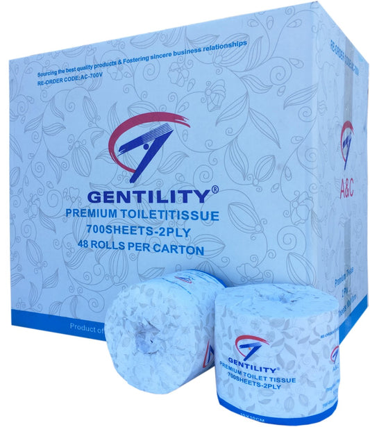 Gentility Premium Toilet Paper 700sheets 2ply 48rolls/box