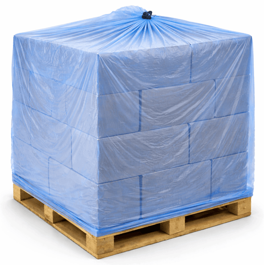 Blue Jumbo Pallet Bag 1200 + 1200 x 2000mm - 100um (25 Bags Per Roll) Packaging Supplies