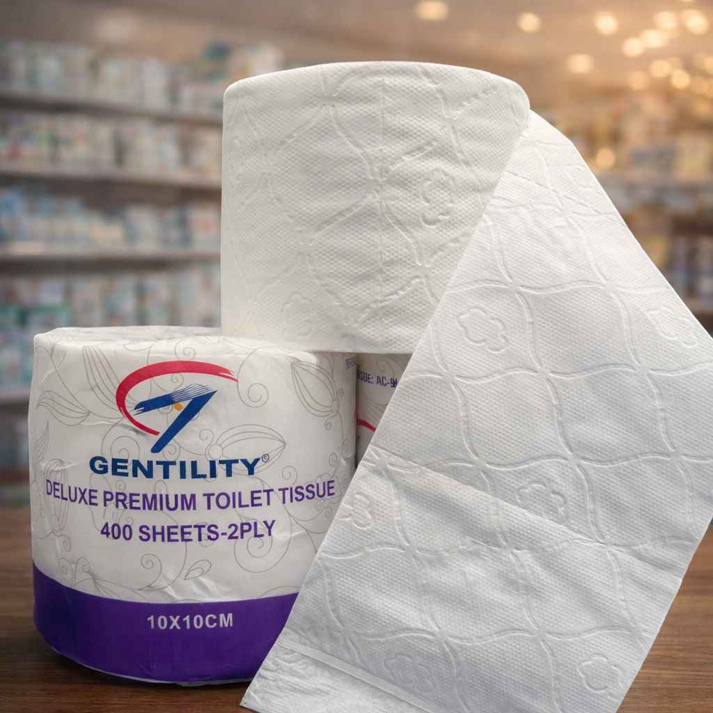 Gentility Deluxe Premium 2 Ply Toilet Paper - 400 Sheets || 48 Rolls Per Carton