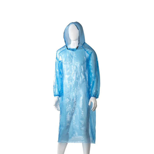 Disposable Poncho - Blue | 100 Units Per Carton